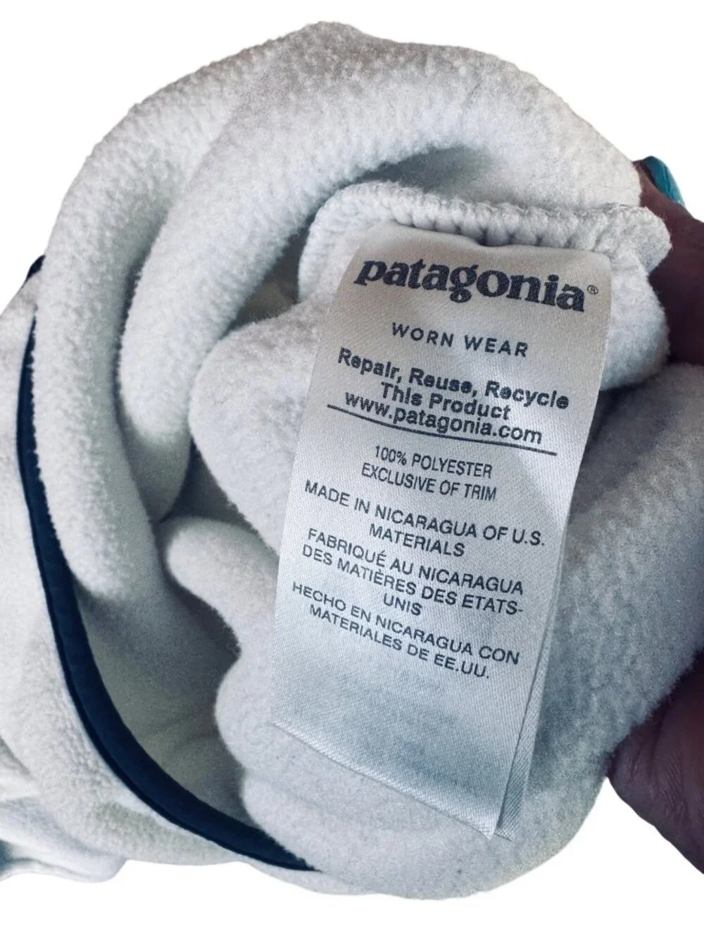 Patagonia Synchilla Snap-T Fleece Pullover Women Small White Black Jacket
